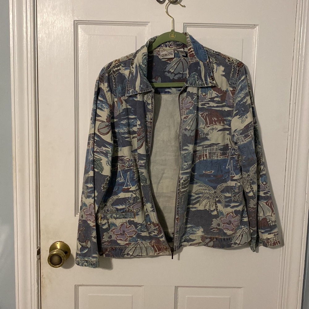 Chico’s Pattern Jean Jacket - Picture 4 of 4